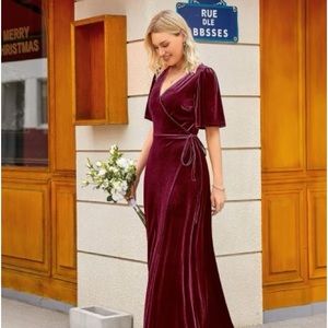 Dress / Wrap Velvet long wrap dress / NEW size med